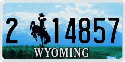 WY license plate 214857