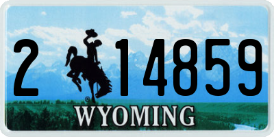 WY license plate 214859