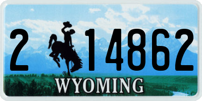 WY license plate 214862