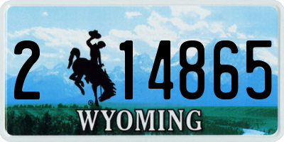 WY license plate 214865