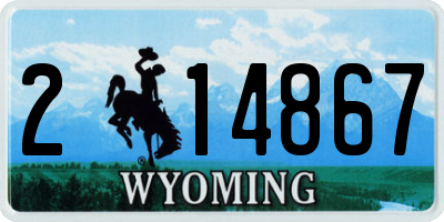 WY license plate 214867