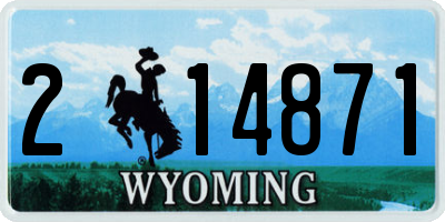 WY license plate 214871