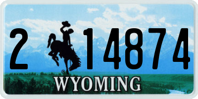 WY license plate 214874
