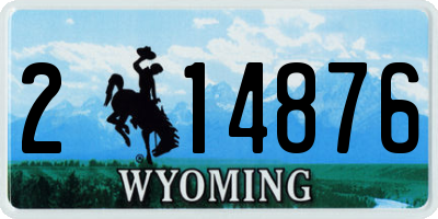 WY license plate 214876