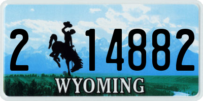 WY license plate 214882