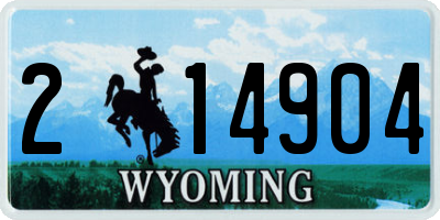 WY license plate 214904