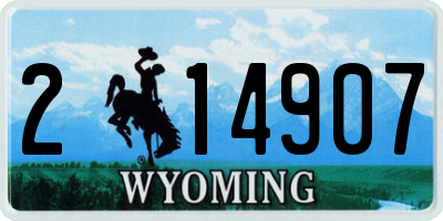 WY license plate 214907