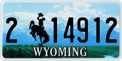 WY license plate 214912