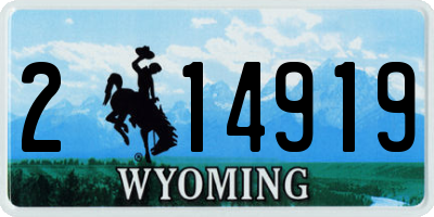 WY license plate 214919