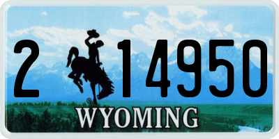 WY license plate 214950