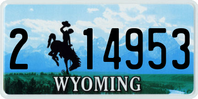 WY license plate 214953