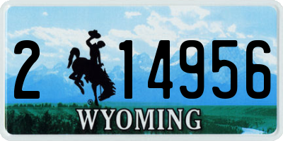WY license plate 214956
