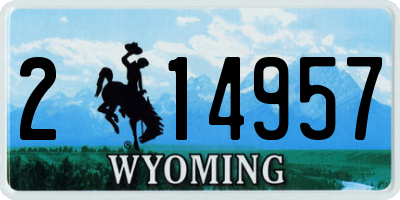 WY license plate 214957