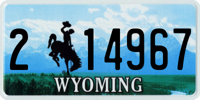 WY license plate 214967