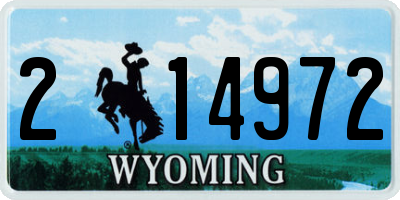 WY license plate 214972