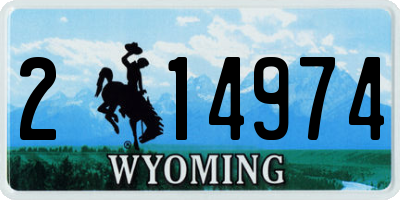 WY license plate 214974