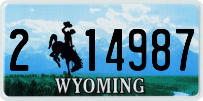 WY license plate 214987