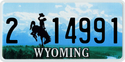 WY license plate 214991