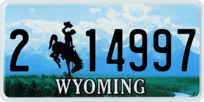 WY license plate 214997