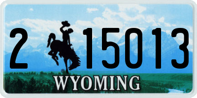 WY license plate 215013