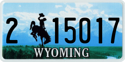 WY license plate 215017