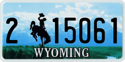WY license plate 215061