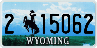 WY license plate 215062