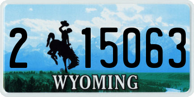 WY license plate 215063