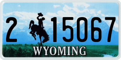 WY license plate 215067