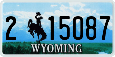 WY license plate 215087