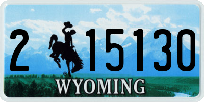 WY license plate 215130