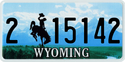 WY license plate 215142