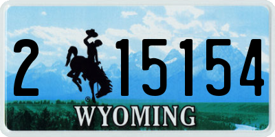 WY license plate 215154