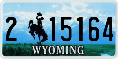 WY license plate 215164