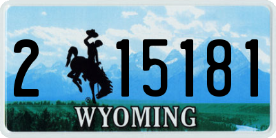 WY license plate 215181