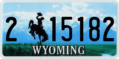 WY license plate 215182