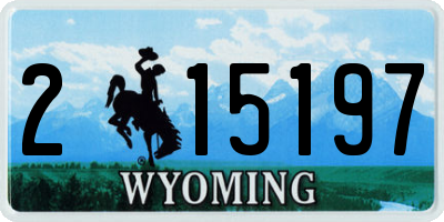 WY license plate 215197