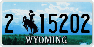 WY license plate 215202