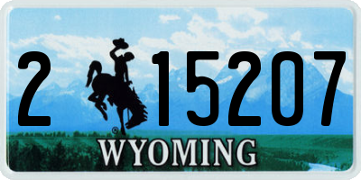 WY license plate 215207