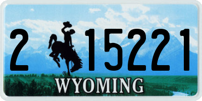 WY license plate 215221