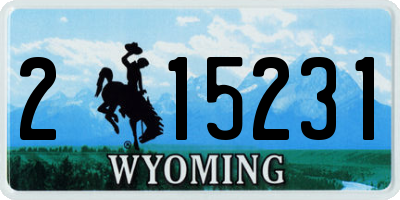 WY license plate 215231