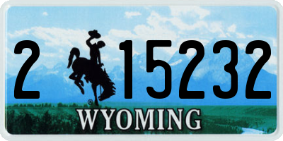 WY license plate 215232