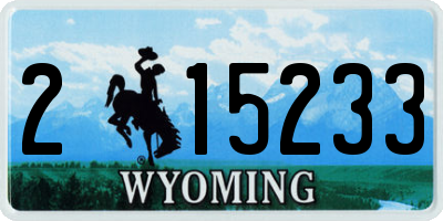 WY license plate 215233