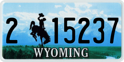 WY license plate 215237