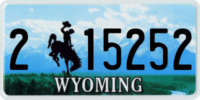 WY license plate 215252