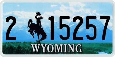 WY license plate 215257