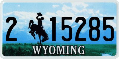 WY license plate 215285
