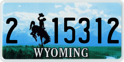 WY license plate 215312