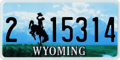WY license plate 215314