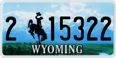 WY license plate 215322